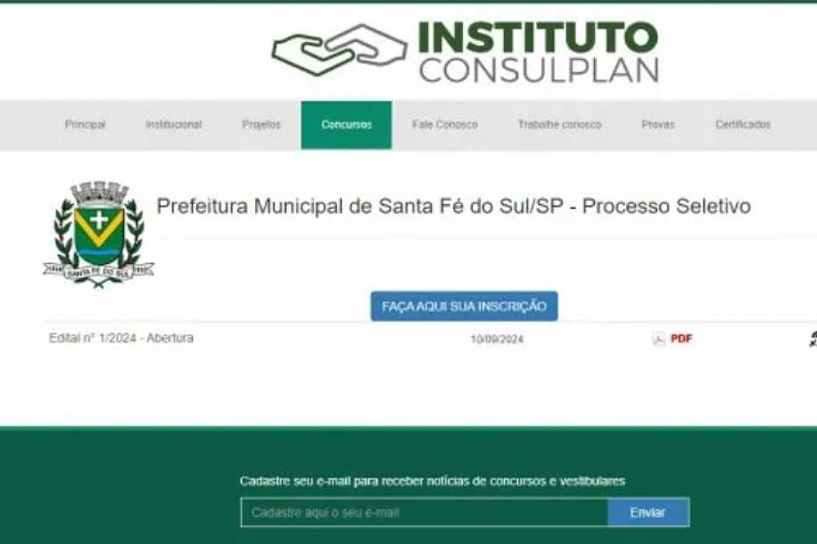 Prefeitura de Santa Fé do Sul divulga novo edital de Processo Seletivo