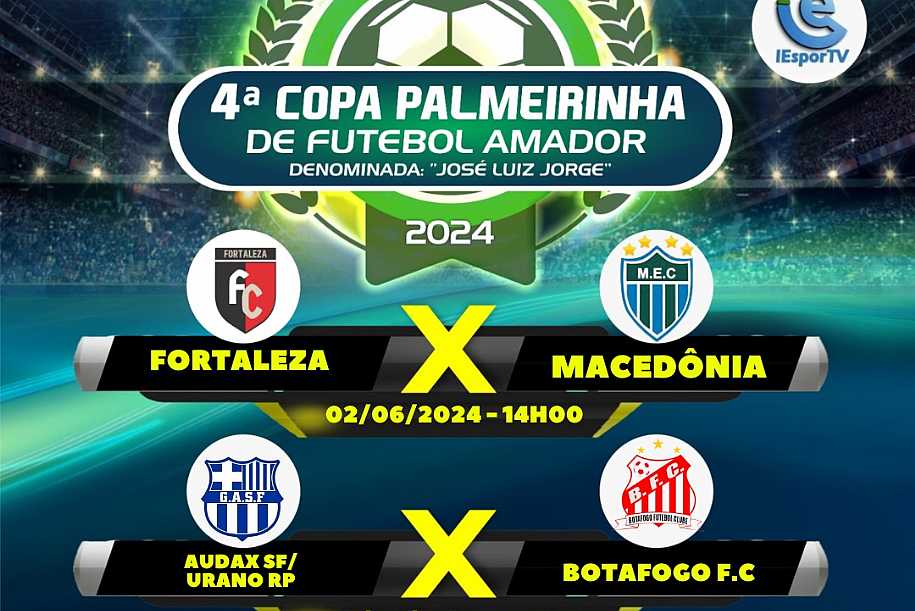 É neste domingo, 2 de Julho, mais uma rodada da 4º Copa Palmeirinha de Futebol Amador em Palmeira d´Oeste