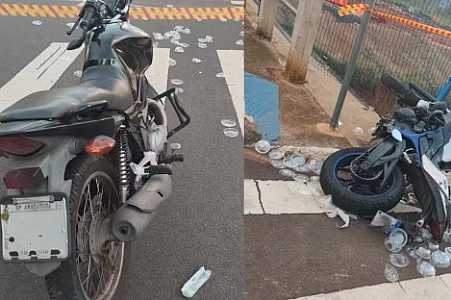 Acidente entre motos deixa 4 pessoas feridas em avenida de Araçatuba