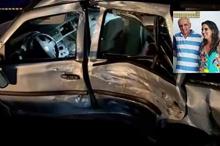 Motorista e filha morrem após carro bater em carreta em Santa Fé do Sul