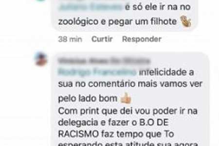 Apresentador denuncia injúria racial após internauta sugerir pegar ´filhote´ em zoológico
