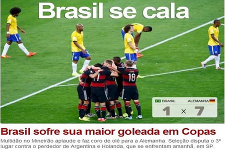 Brasil sofre sua maior goleada em Copas
